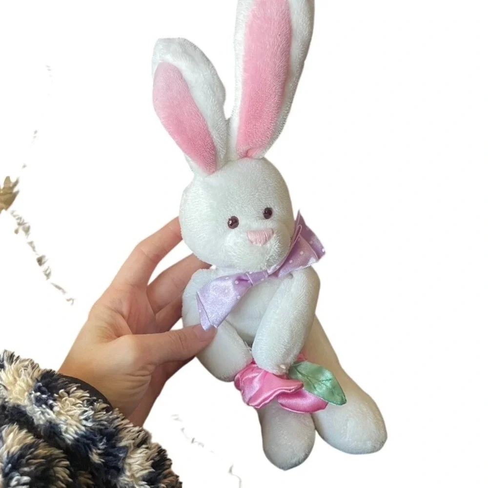 GUND Easter Flapadoodles White Bunny Rabbit Plush Pink Bow Flower 44680 8