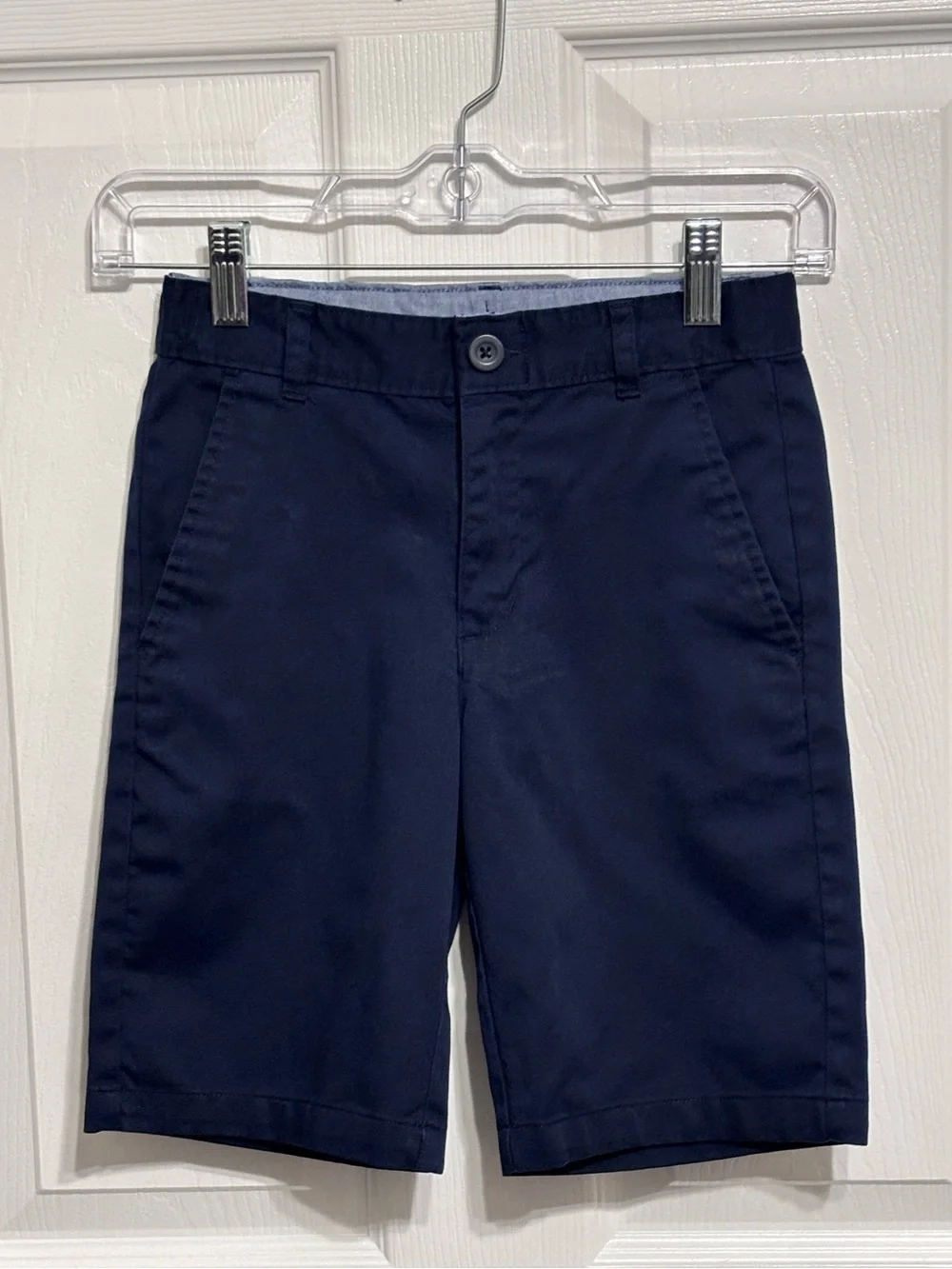 Chaps Kids Navy Big Boys Flat front Adjustable Chino Shorts Girls Unisex Size 8