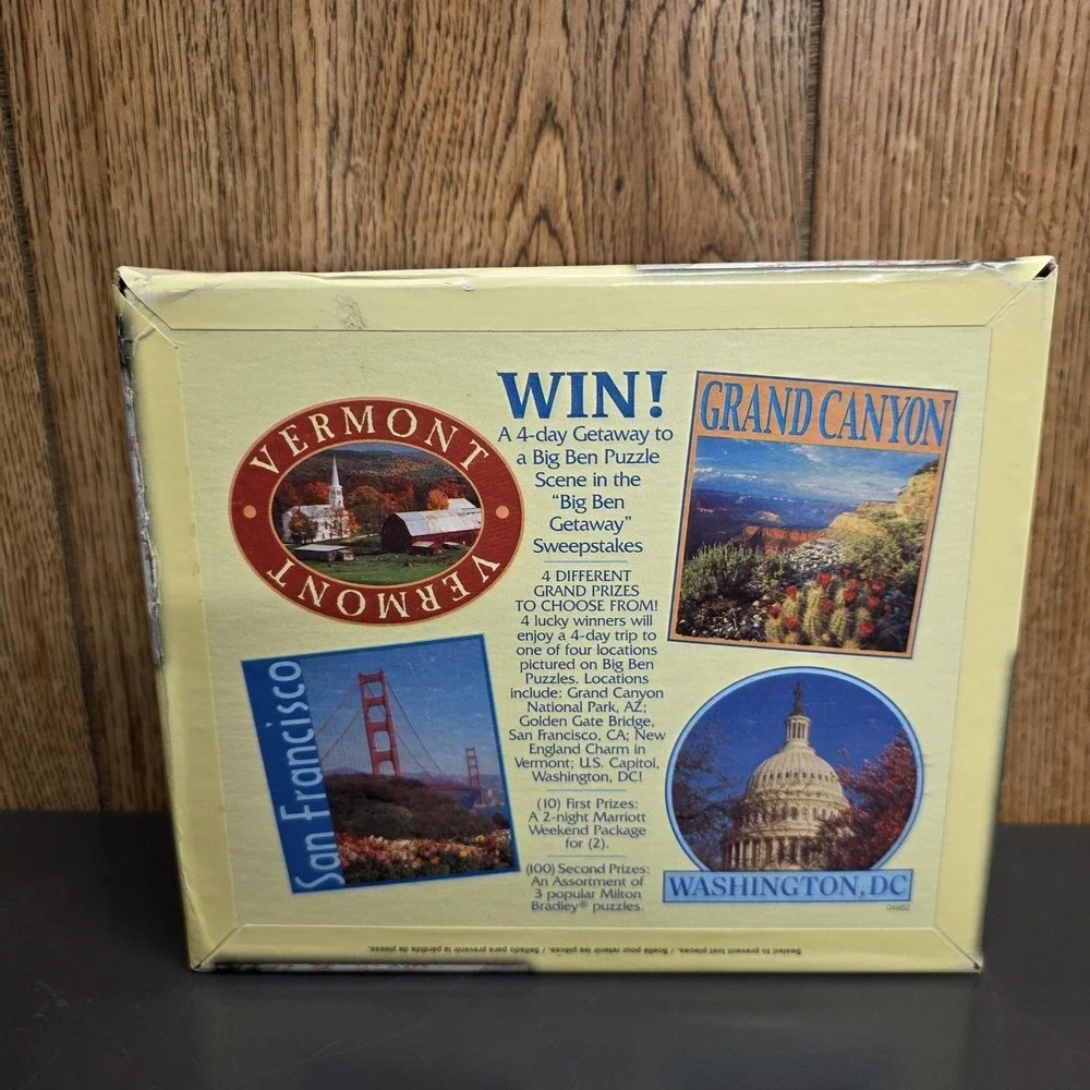 Milton Bradley Big Ben Bouquet Of Flowers 1000 Piece Puzzle USA Garden Scene