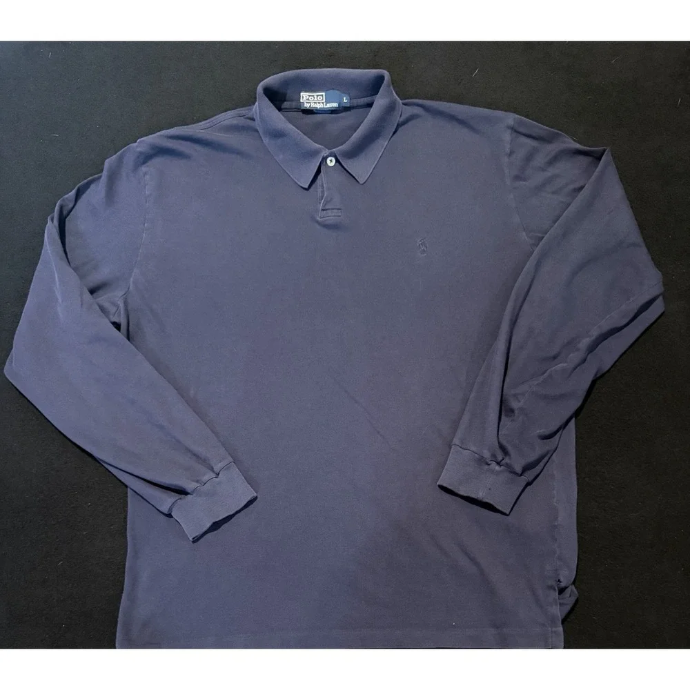 Polo Ralph Lauren Vintage long sleeve Light Weight Blue Long Sleeve Mens Large