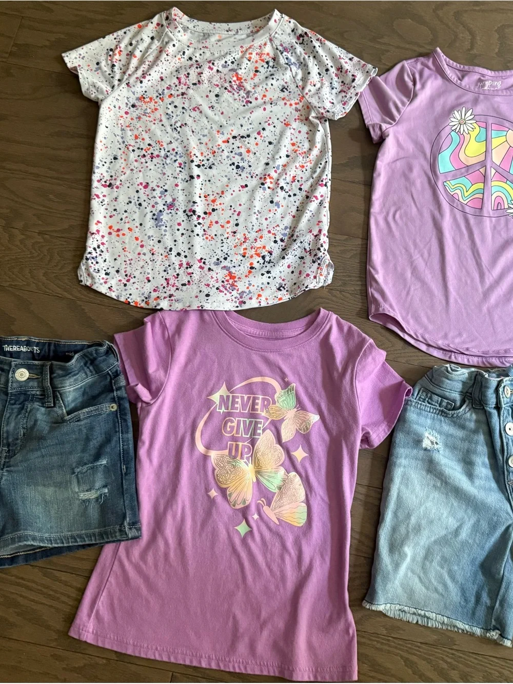 Girls clothes lot Jean shorts shirts size 6 & 6x school athletic dri fit