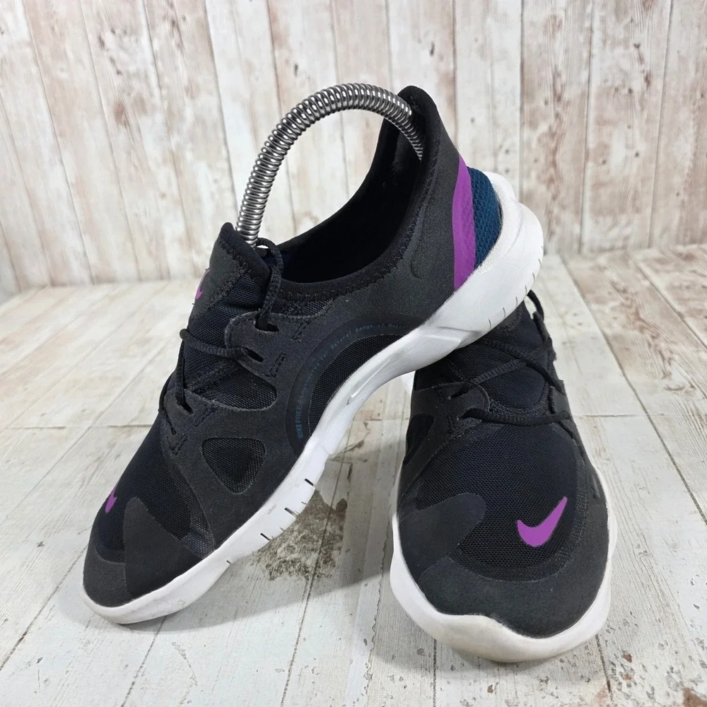 Nike Free RN 5.0 Womens Black Purple Running Shoes AQ1316-009 Size 7