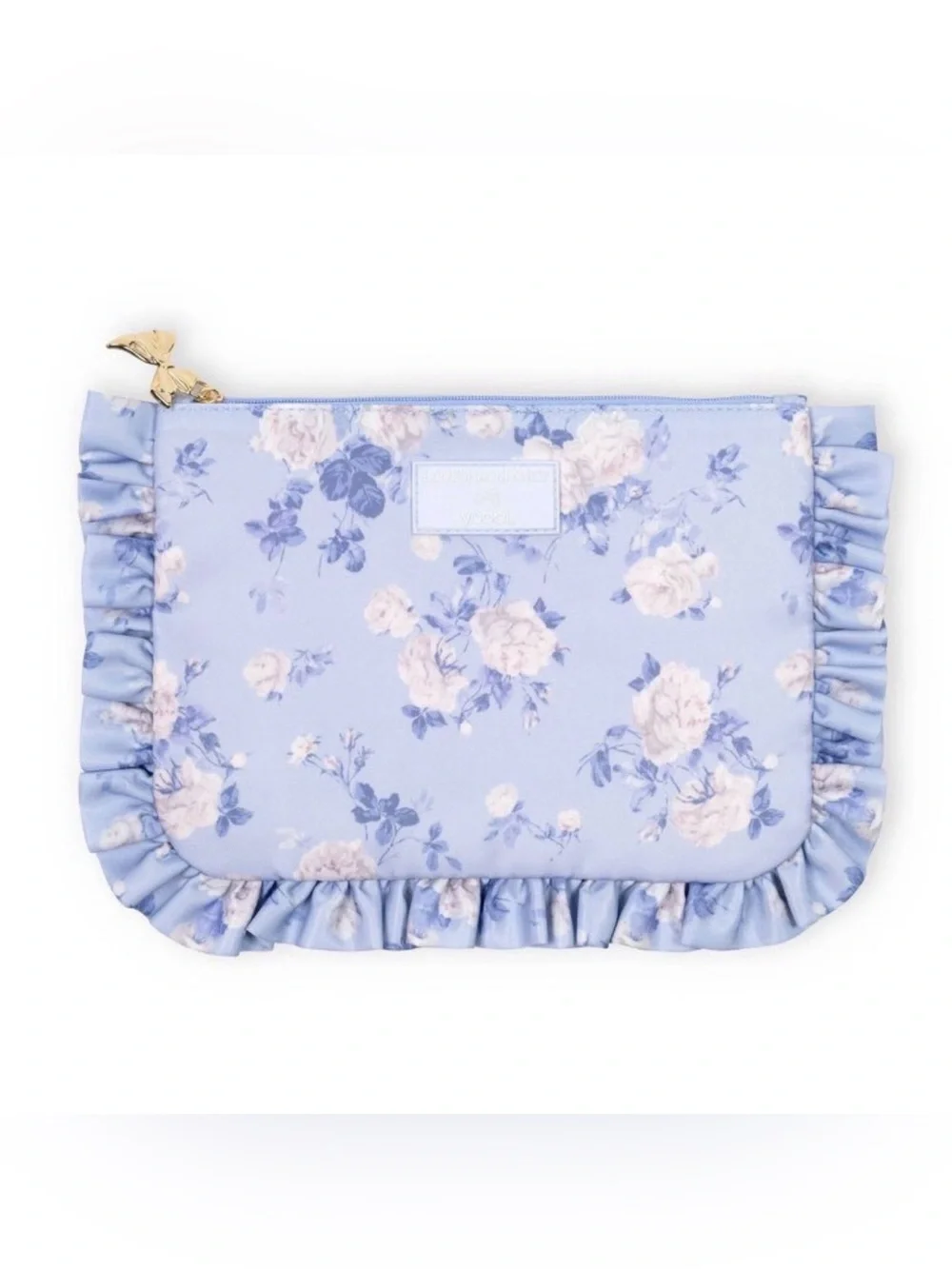 NWT LoveShackFancy x Target Yoobi Ruffle Pencil Case Pouch Whisper Blue