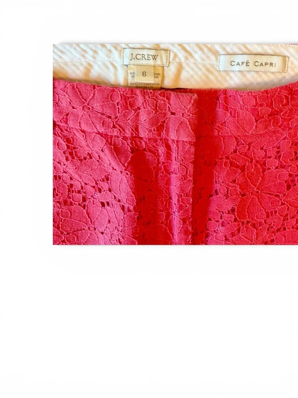 J. Crew coral lace