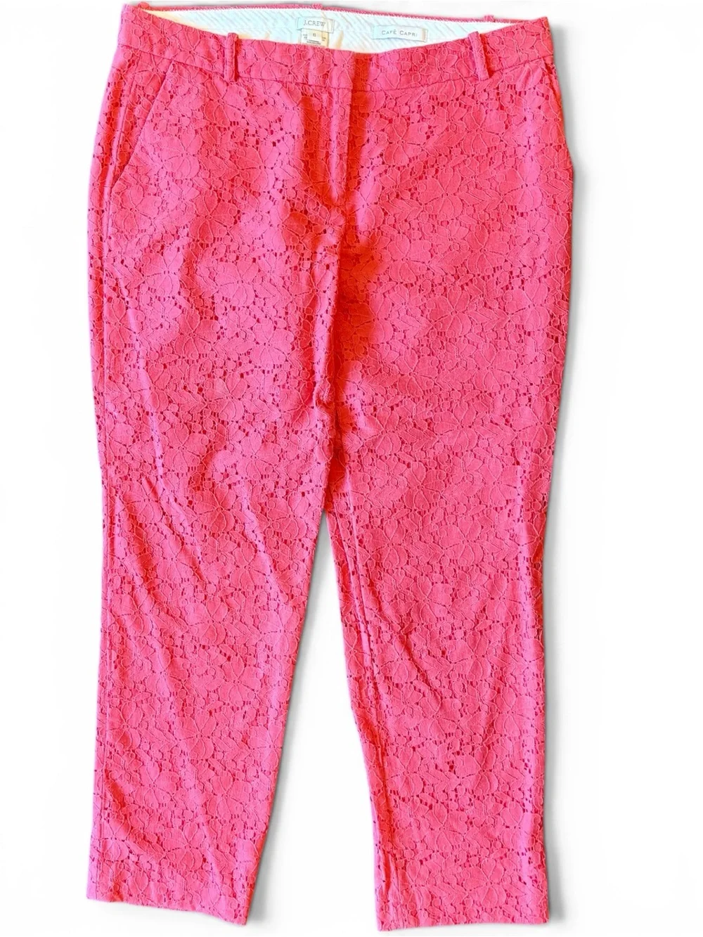 J. Crew coral lace