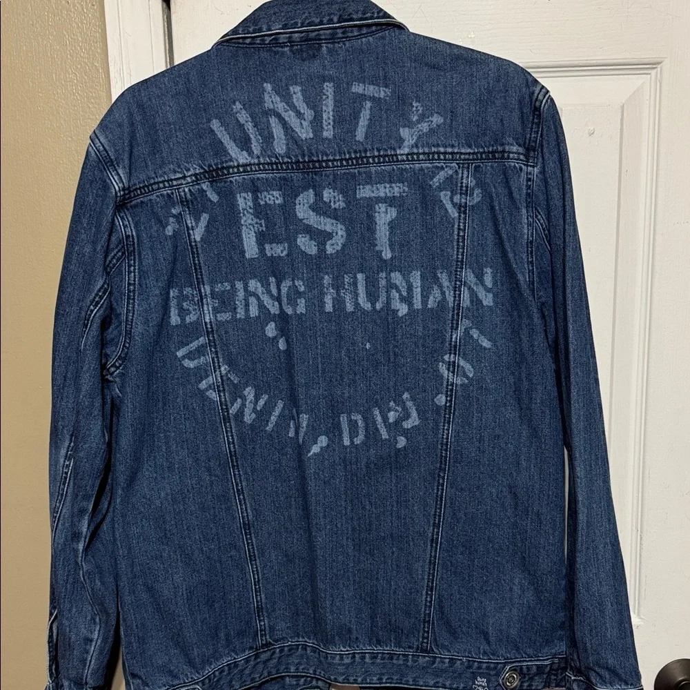 Men's Classic Blue Denim Jacket Graphics