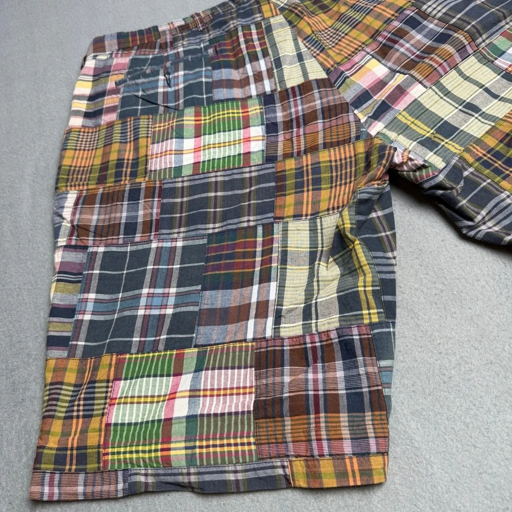 Polo Ralph Lauren Mens Patchwork Madras Plaid Cotton Shorts Multi Color Size 40