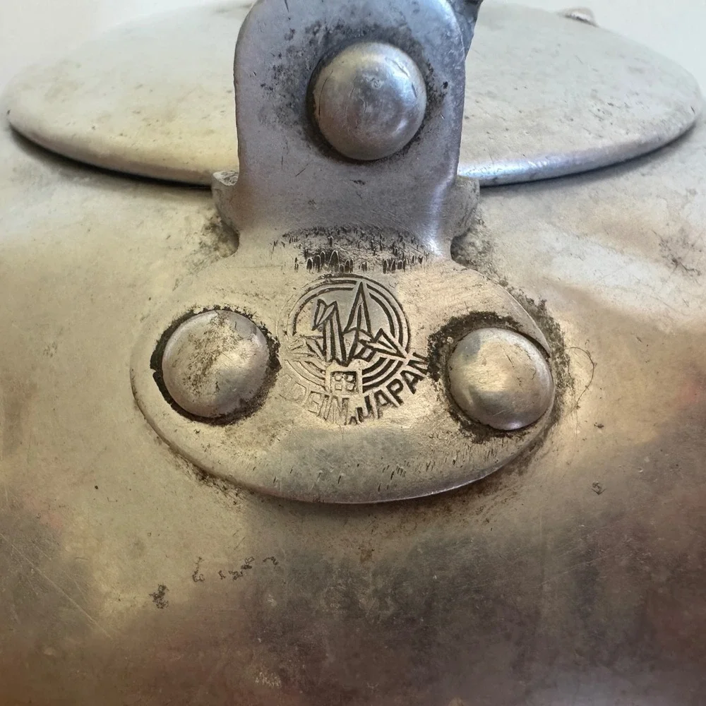 Vintage Aluminum Tea Kettle Cow Graphic Farmhouse‎ Decor Rustic Teapot Small