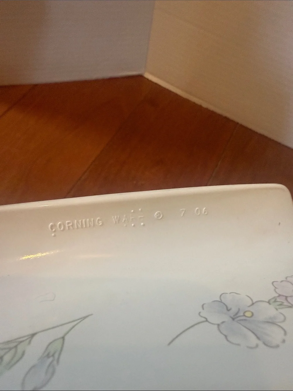 VTG Corning Ware baking dish lasagna pan Pastel Bouquet pattern 12x10”