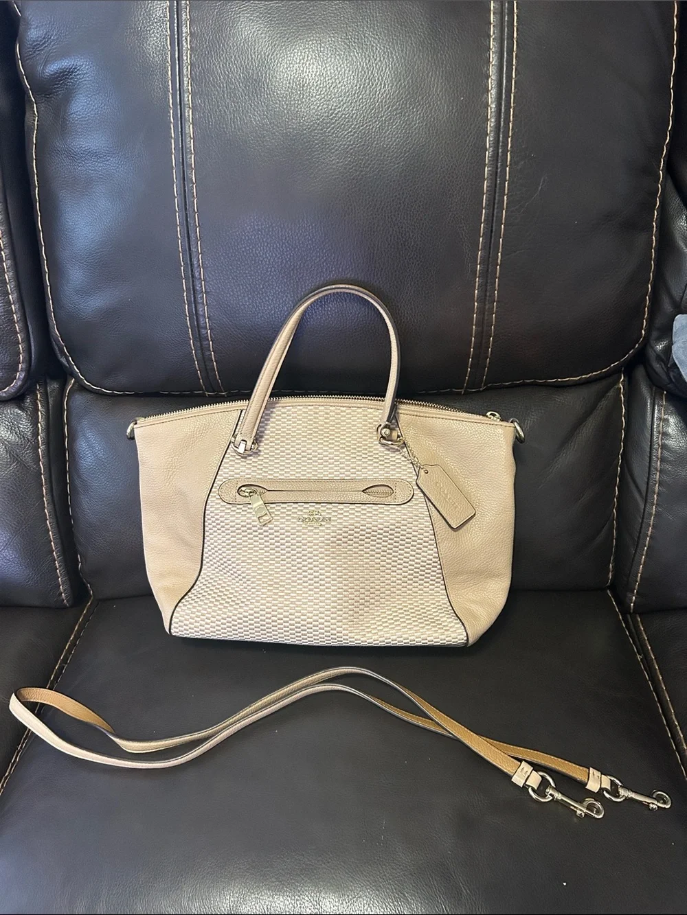 Coach satchel woven