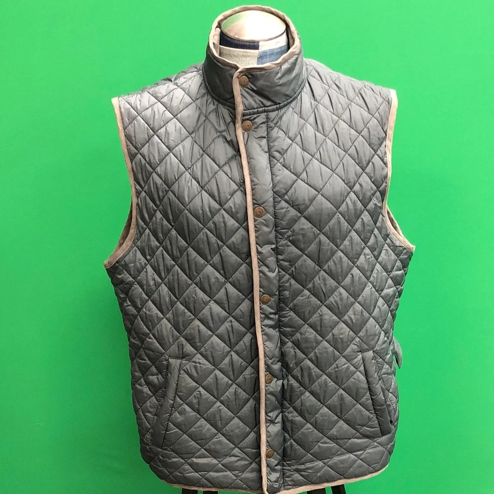 Southern Marsh Quilted Sleeveless Vest - Olive Green