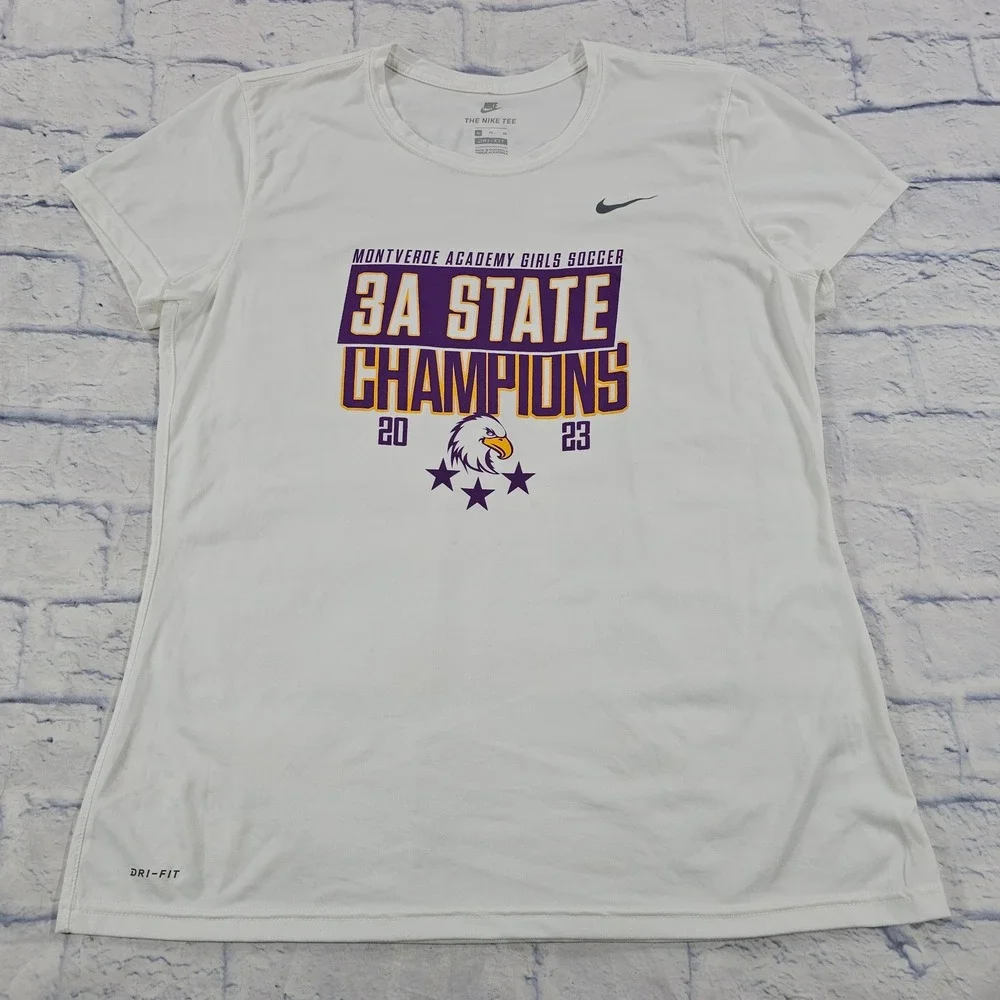 Montverde Academy Nike Dri-FIT Shirt Womens XL White Soccer State Champions 2023