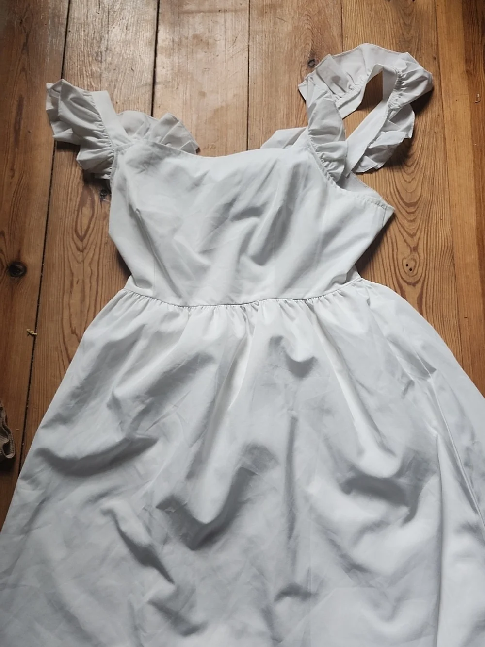 SHEIN White Ruffle-Strap Girls Formal Dress