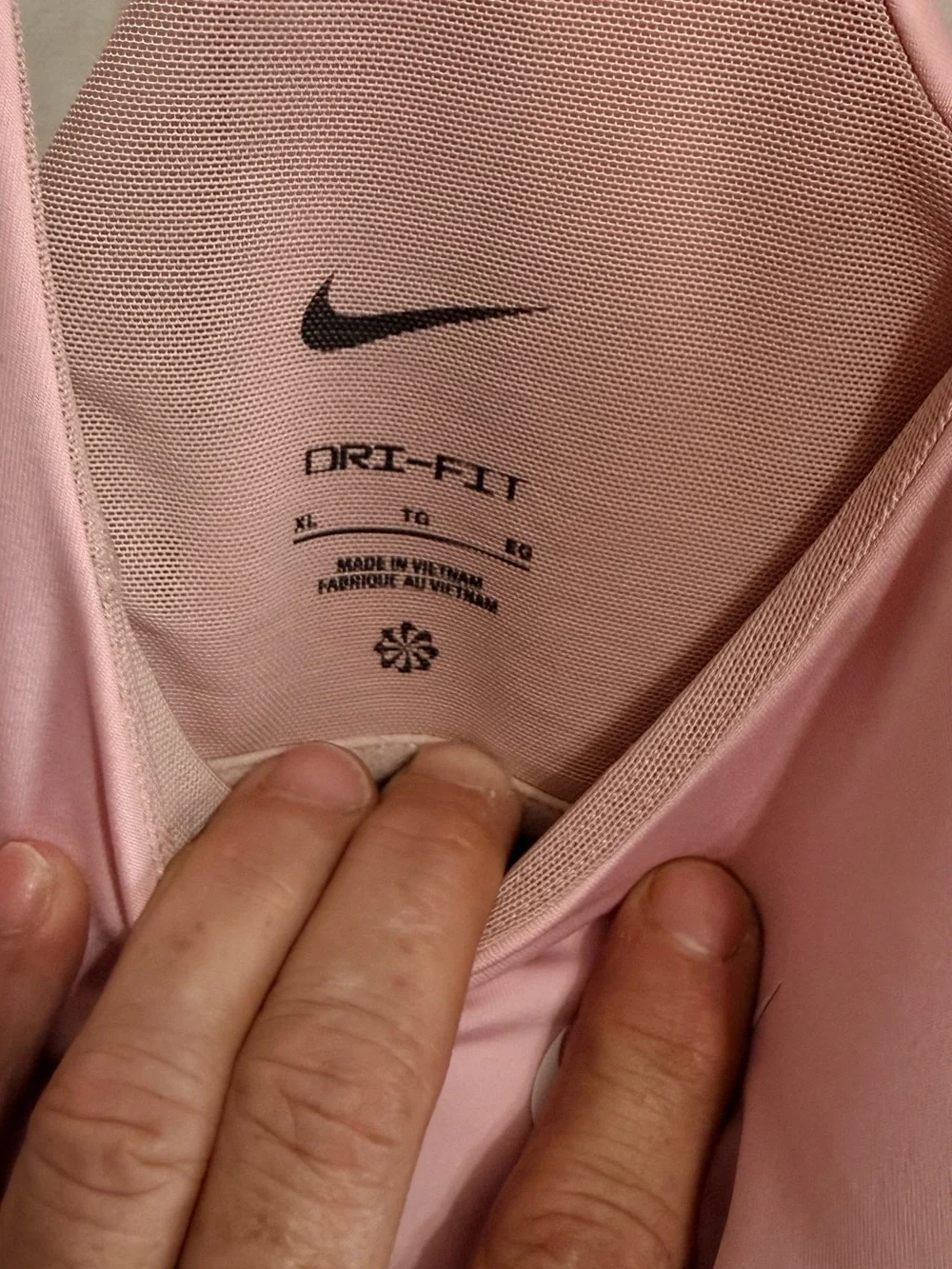 Nike Light Pink Dri-FIT Tank with Black Swoosh