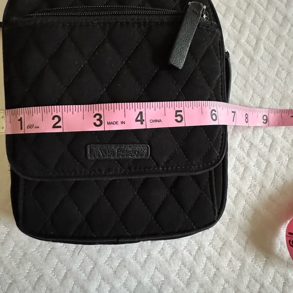 Vera Bradley Black Quilted Messenger Crossbody Bag
