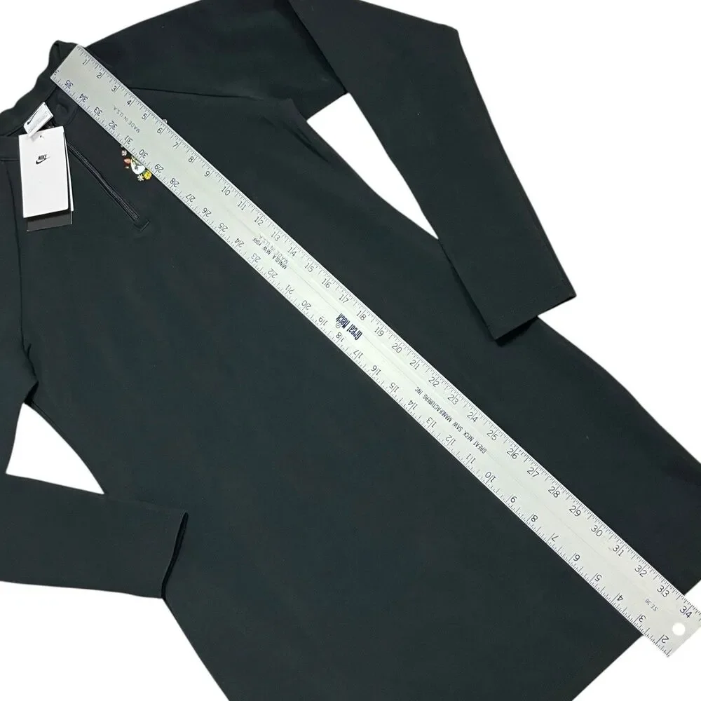 Nike Black Quarter Zip‎ Embroidered Graphic Y2K Athleisure Dress