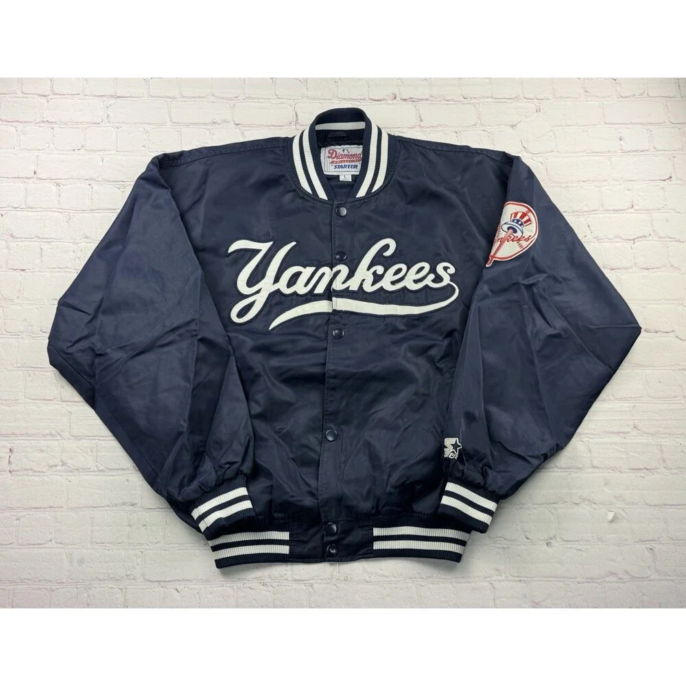 Vintage New York Yankees Starter Jacket Satin MLB Diamond Collection Men’s Large