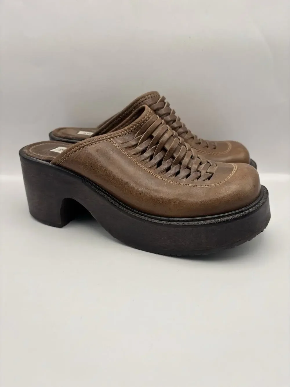 Steve Madden Vintage Y2K Platform Wooden Clogs Women Size 8