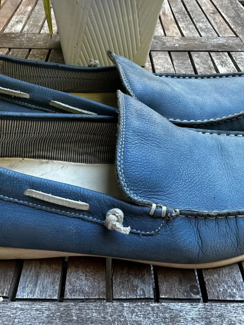 True blue Nordstrom 1901 100% leather driving shoes