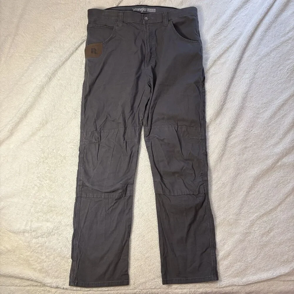 Wrangler Riggs Ranger Workwear Pants Mens 37x32  Ripstop Relaxed Fit Double Knee