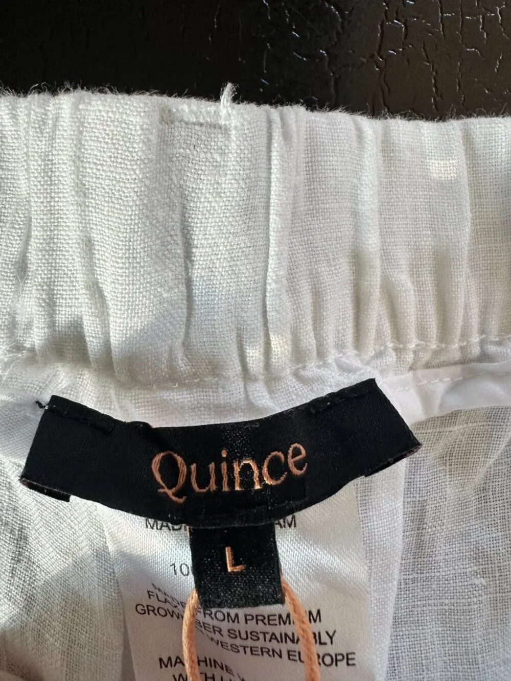 Quince 100% European Linen Wide Leg Pants White Lounge Summer Beach Travel NWT L