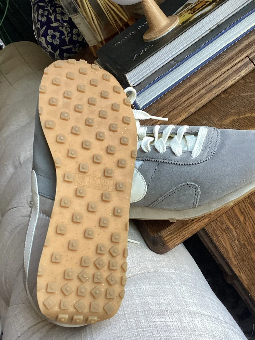 Nike Men’s Light Gray Suede Sneakers with White Swoosh