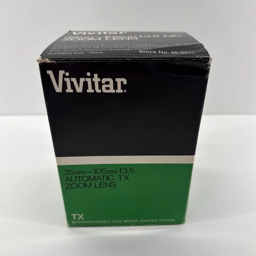 Vivitar 35-105mm f3.5 MC Zoom Lens TX Mount 35-3227 Vintage SLR Lens Box Manual