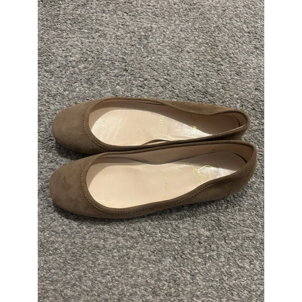 Christian Louboutin Brown Suede Ballet Flats