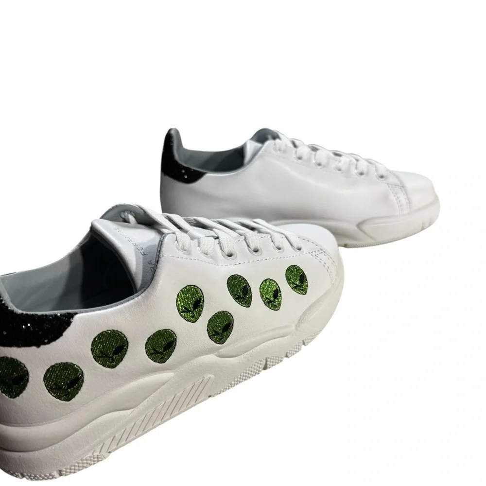 Chiara Ferragni CF2162 Alien Glitter Sneakers White EU 35 / US 5 NWB