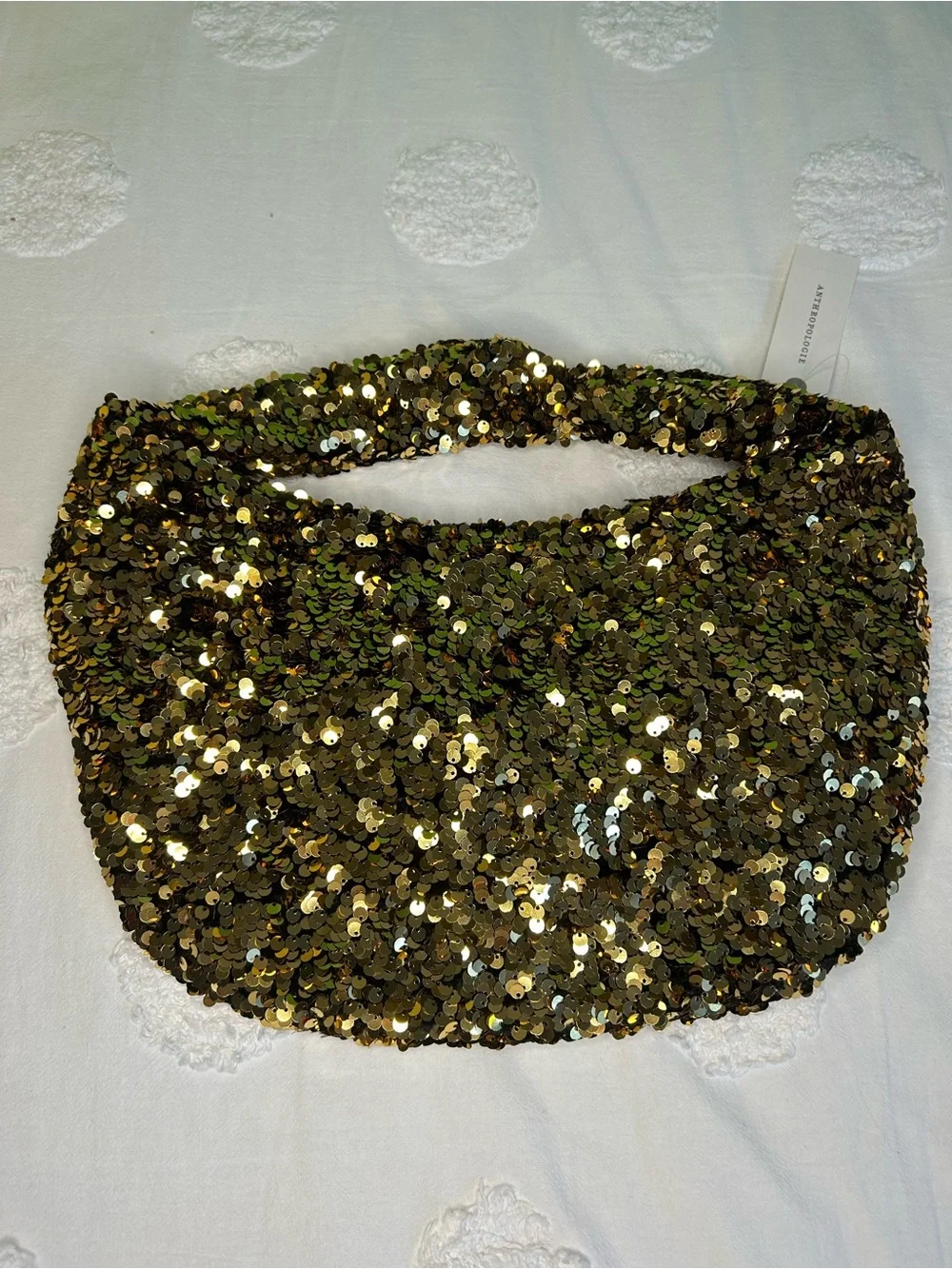 Anthropologie Paillette Sequin Crescent Bag