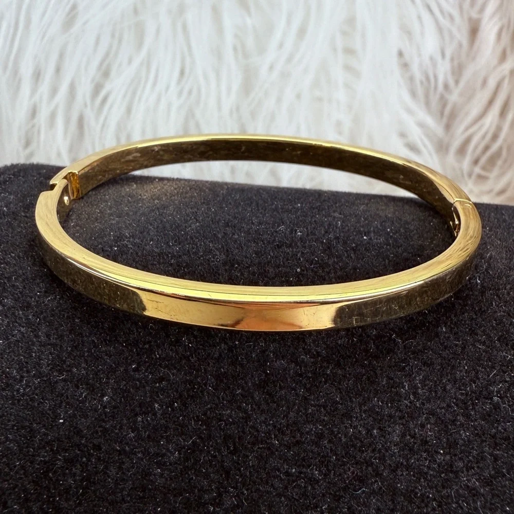 Anne Klein Goldtone Hinged Bangle Bracelet