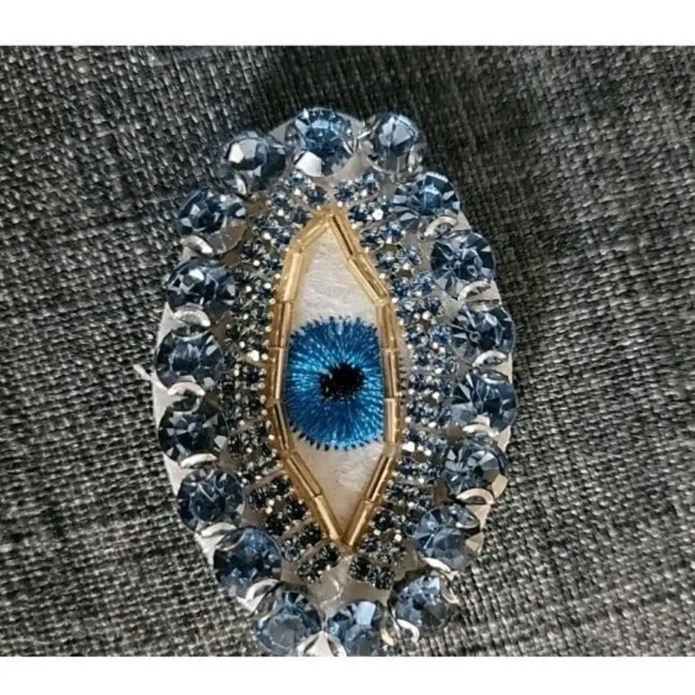 Beaded Rhinestone Eyeball Applique 2