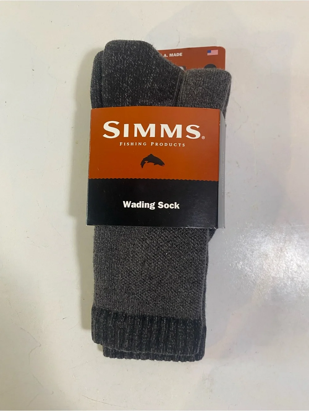 New Simms Fishing Products Charcoal Gray Wool Wading Socks Size L