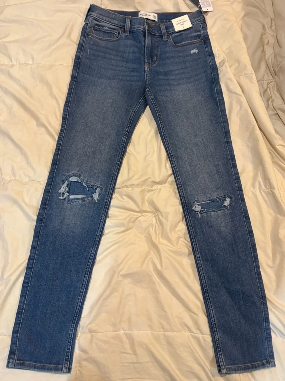 abercrombie kids Distressed Skinny Jeans - Blue