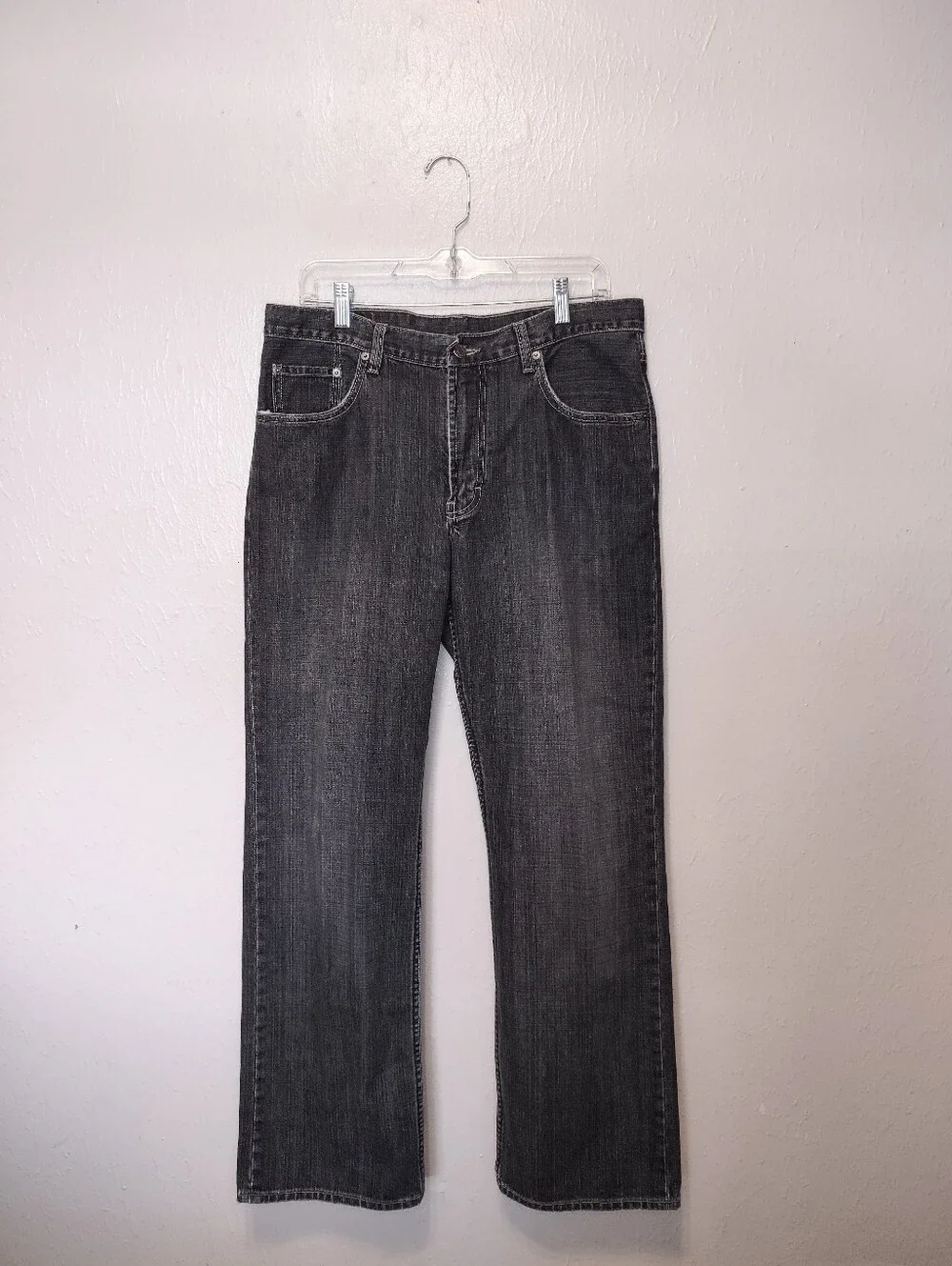 Men's Banana Republic Black Faded Wash Straight Leg Jean Size 35/32