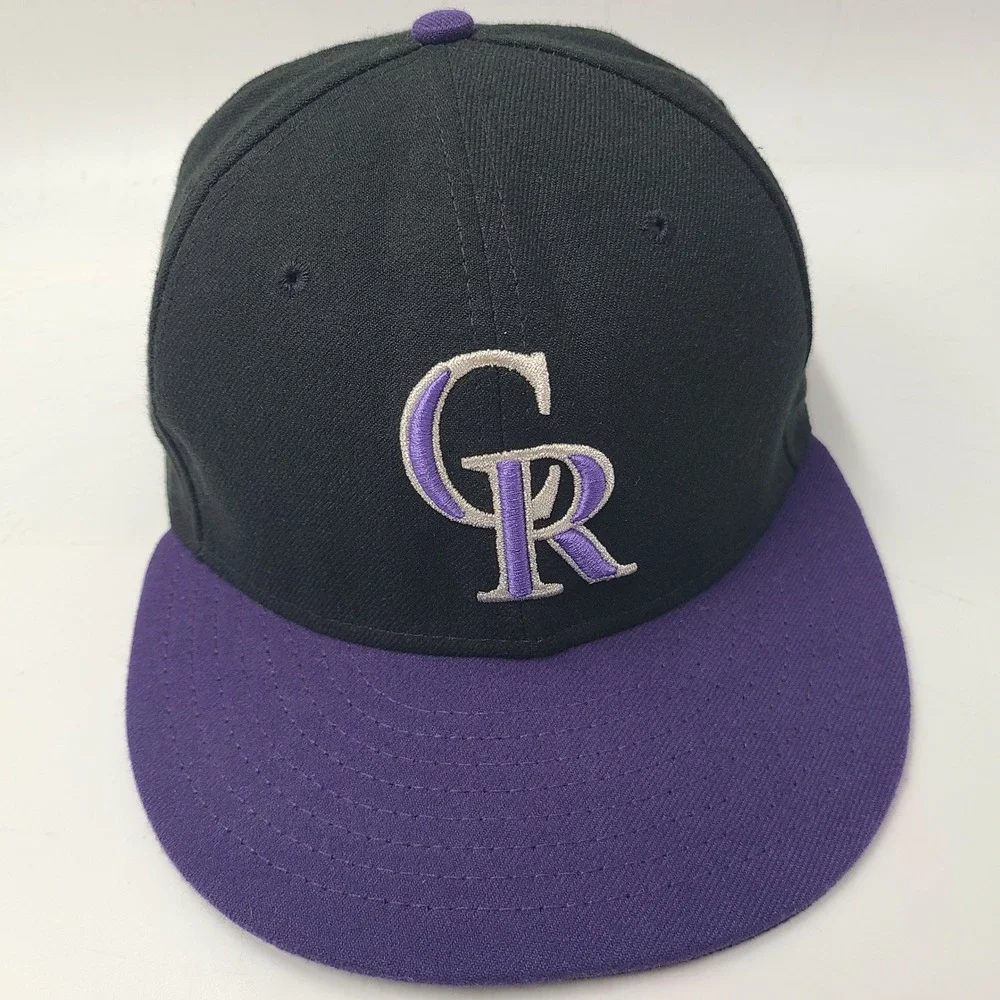 Colorado Rockies Hat Fitted 7 1/4‎ New Era 59Fifty Black Purple MLB Baseball Men