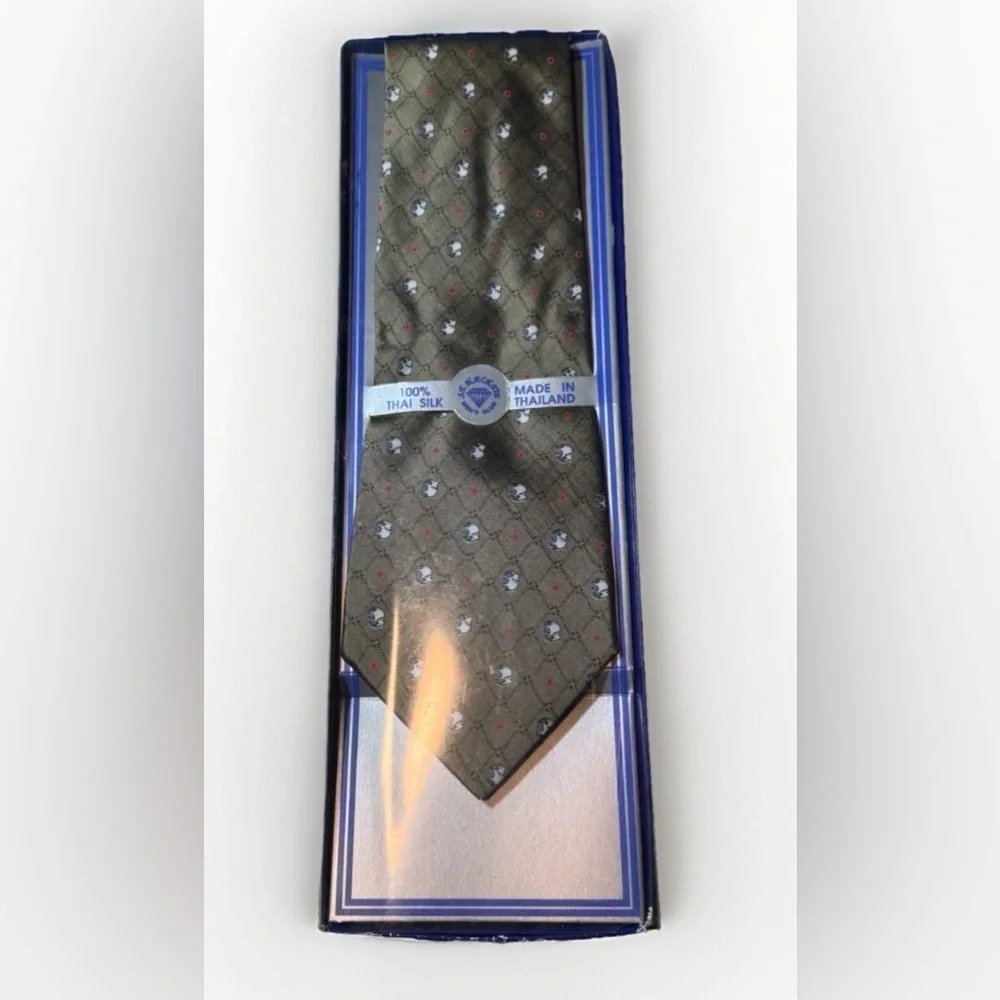 New SI Men's Club 100% THAI SILK Dress Neck Tie Necktie Elephants Gift Box