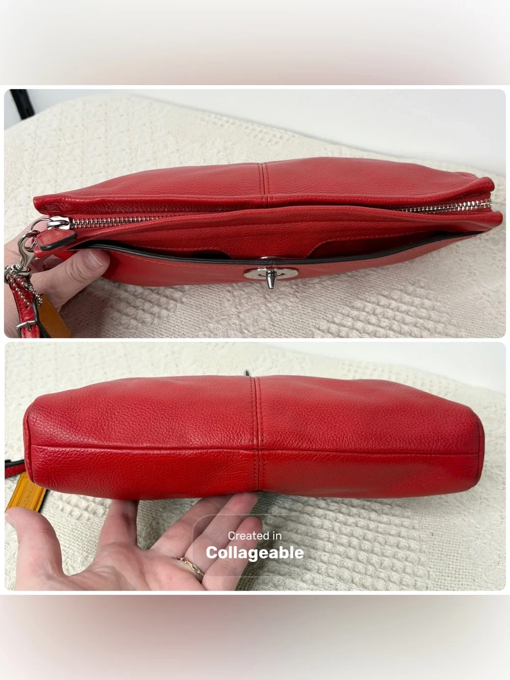 Coach red leather