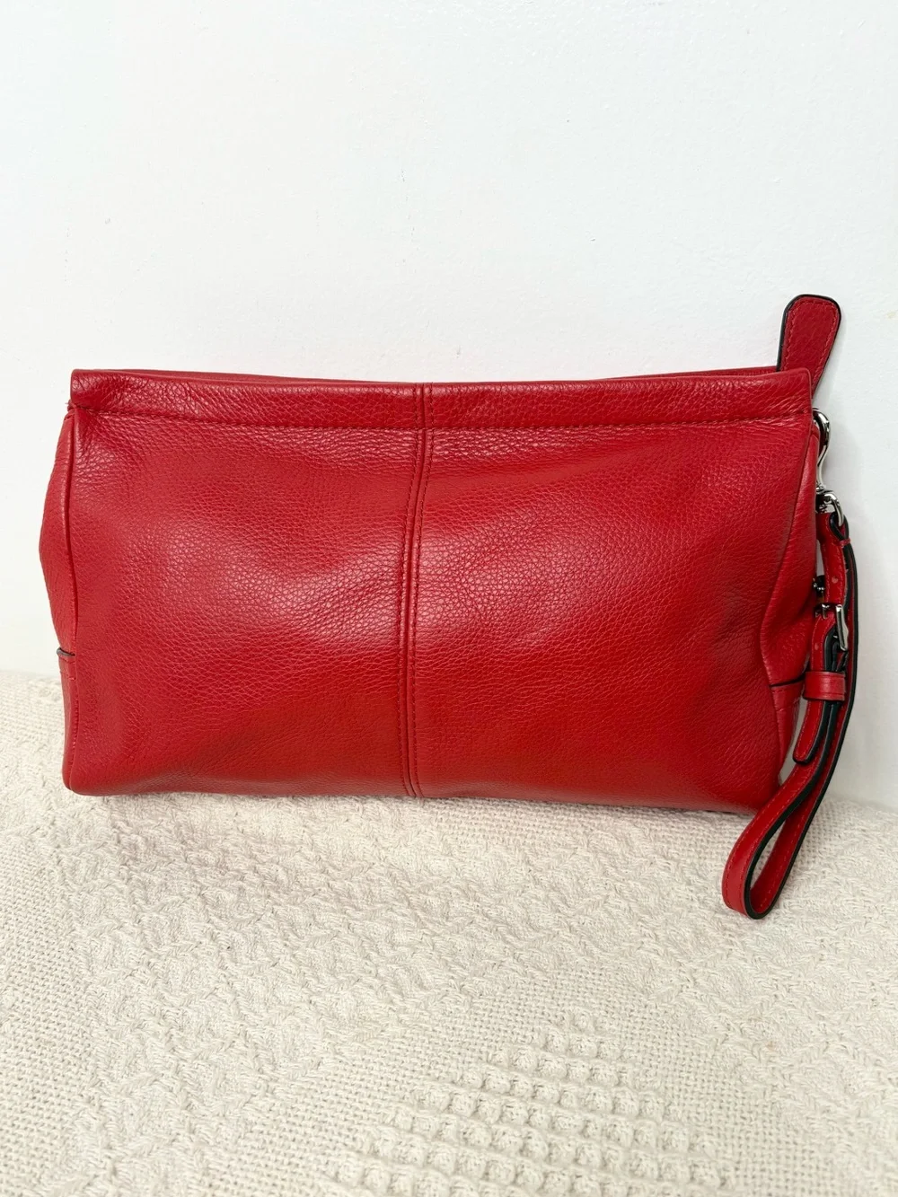 Coach red leather