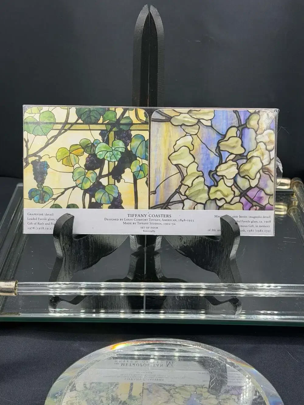 Metropolitan Museum of Art MMA Louis Comfort Tiffany Stained Glass Coasters, Set