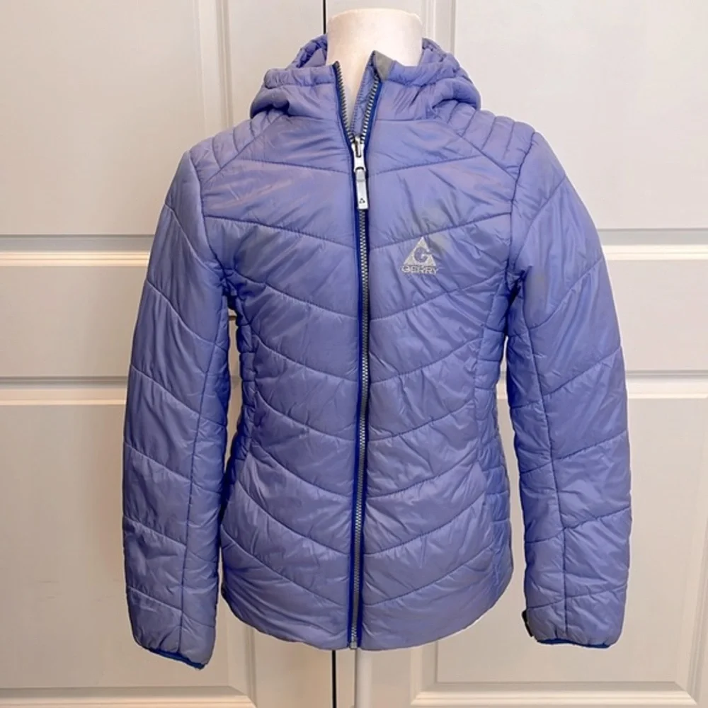 GERRY SZ L14-16 coat. Periwinkle blue. Zip up with hood. Great condition