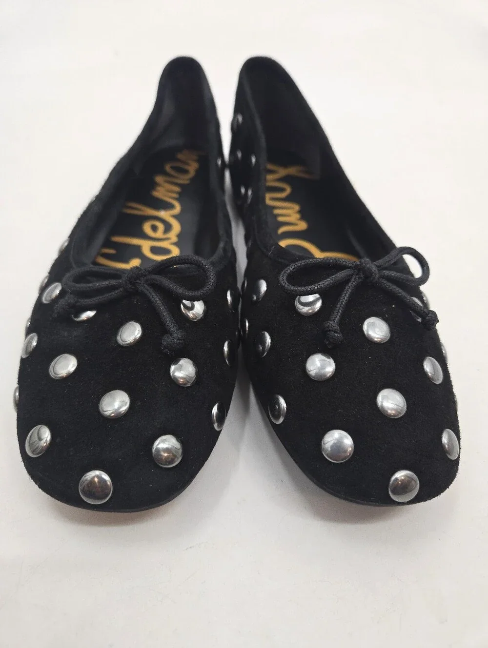 Sam Edelman Black Studded Ballet Flats with Bow