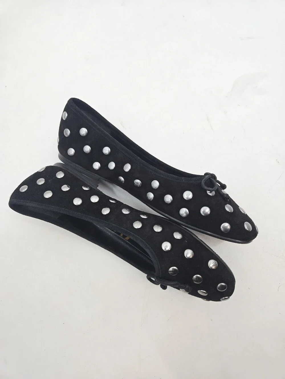 Sam Edelman Black Studded Ballet Flats with Bow