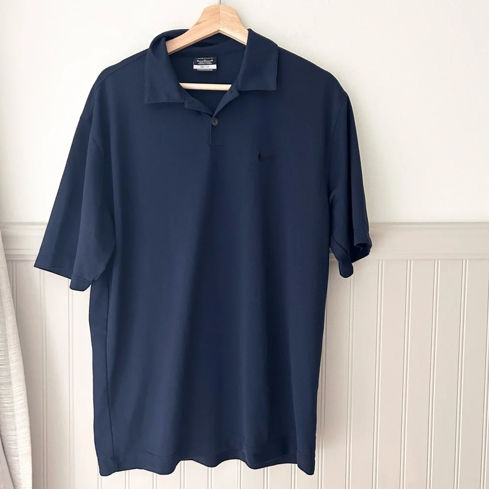 ⛳️ Nike Golf Men's Dark Blue Polo Shirt Size Medium Dri Fit