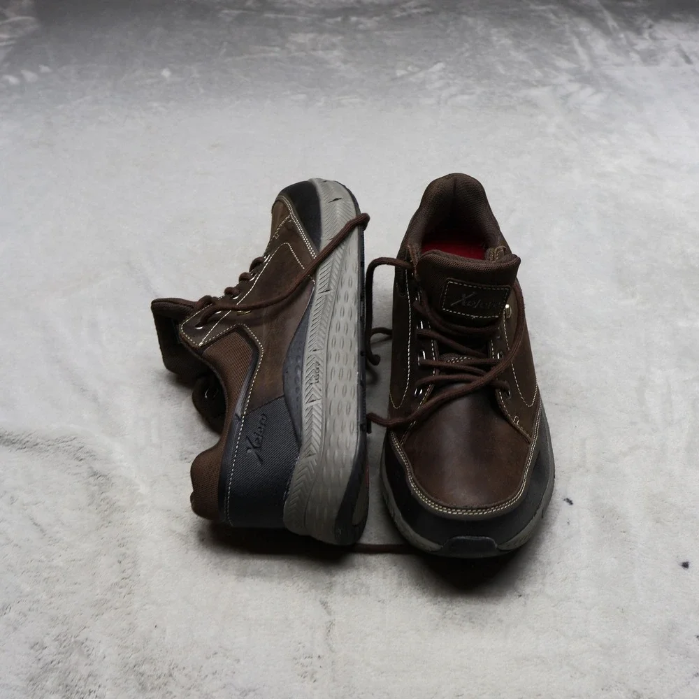 Xelero Mens 12 Walking Shoes Brown Leather Performance Comfort Lace‎ Up Everyday