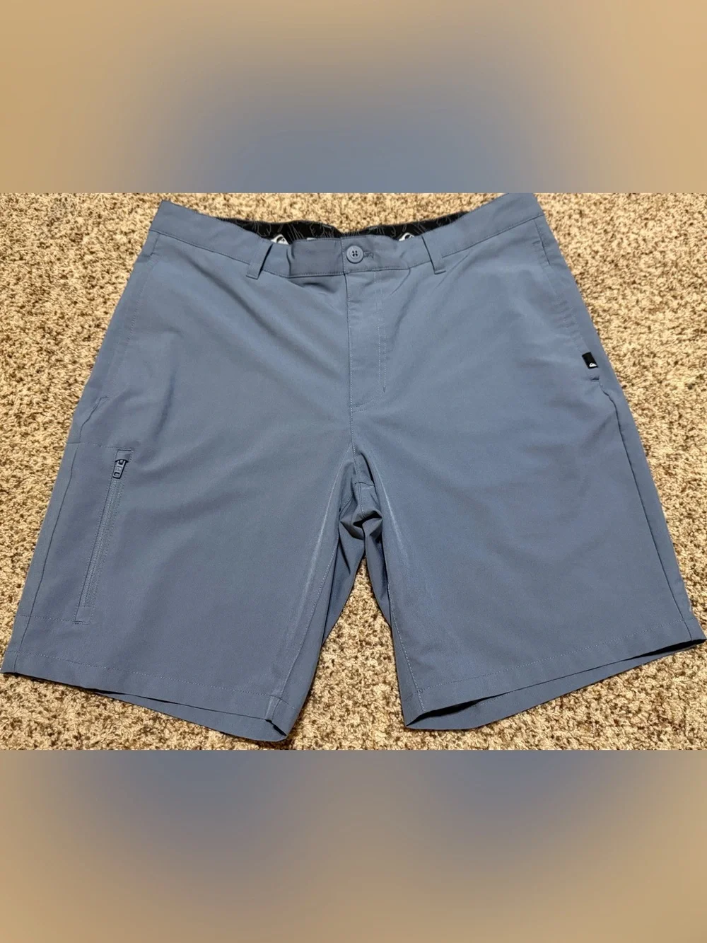 Quiksilver Steel Blue Amphibian Hybrid Chino Board Shorts Mens 34 EUC