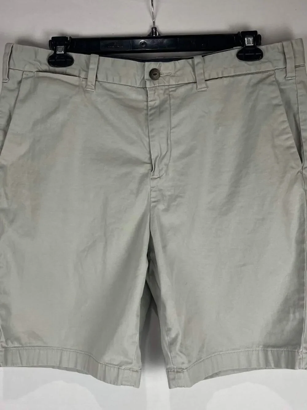 EUC Nautica Chino Shorts Mens Tan Beige Flat Front Stretch Shorts Casual Sz 38W