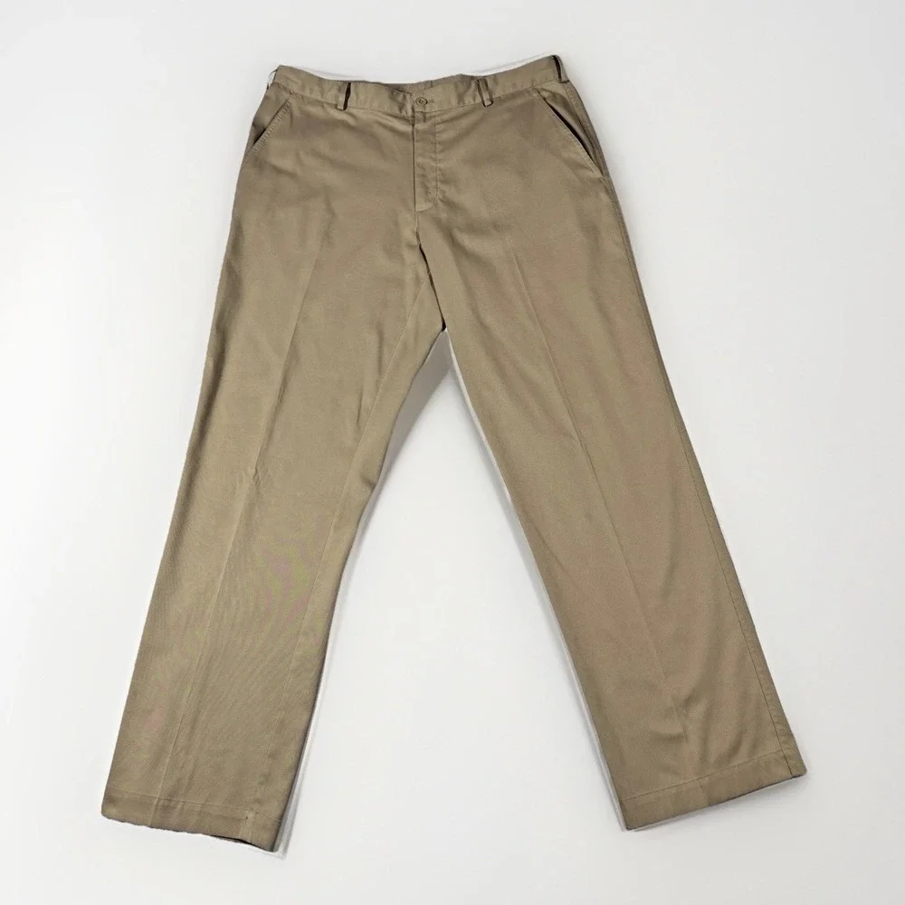 Nike Golf Pants Mens 34x32 Khaki Fit Dry Flat Front Straight Leg 319685-235