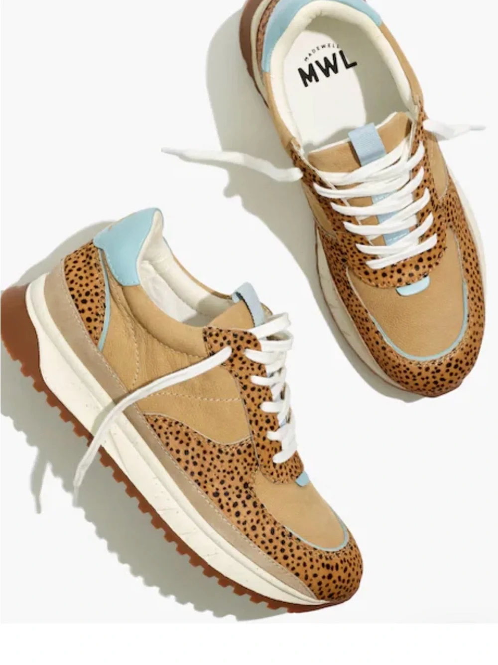 Kickoff Trainer Sneakers in Spot Dot Calf Hair and Nubuck