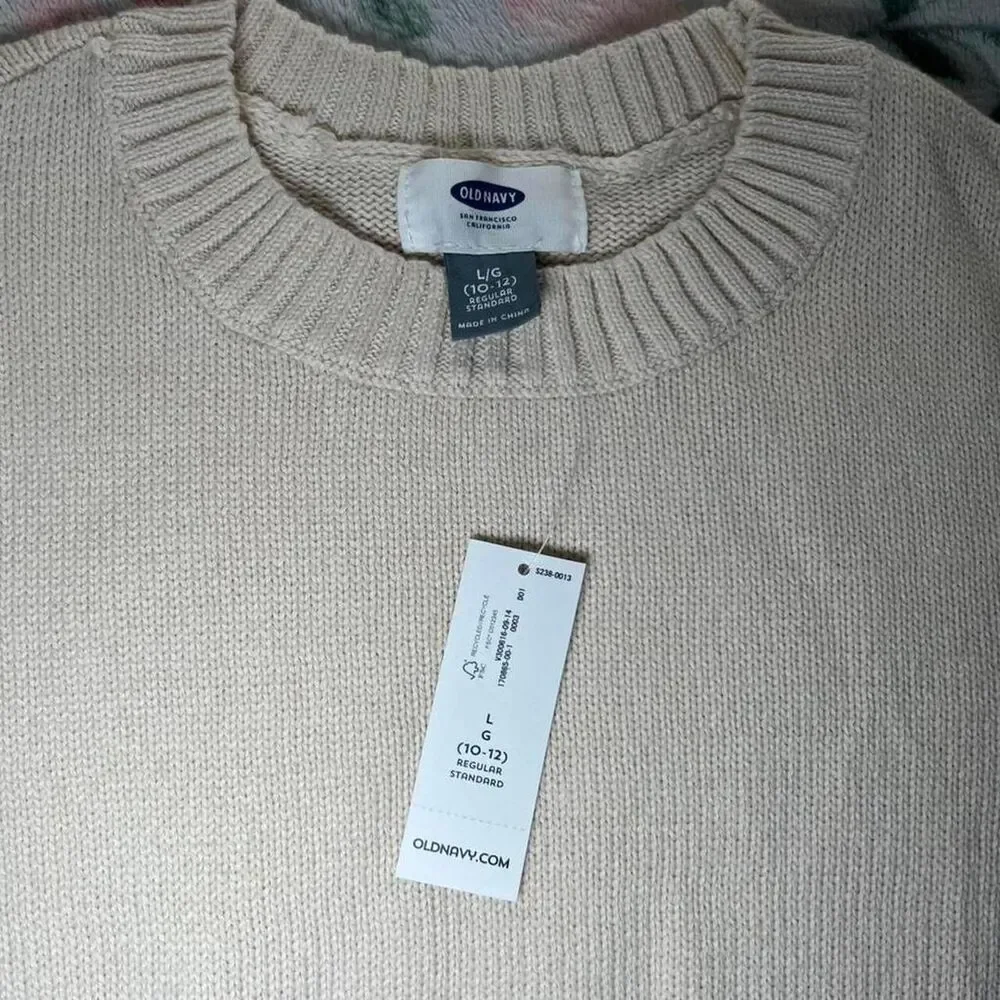 Old Navy Sweater Kid L Kidcore Retro Ski Cottage Coquette Grandma Winter 80s 90s